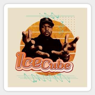 Ice cube \\ Retro art Magnet